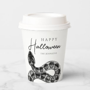 Elegant Black Snake Halloween Paper Cups