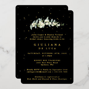 Elegant Black Snowberry+Eucalyptus Bridal Shower