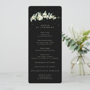 Elegant Black Snowberry+Eucalyptus Stem Wedding Programme