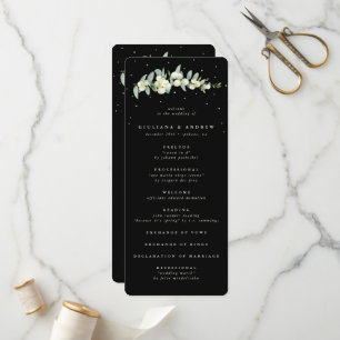 Elegant Black Snowberry+Eucalyptus Stem Wedding Programme