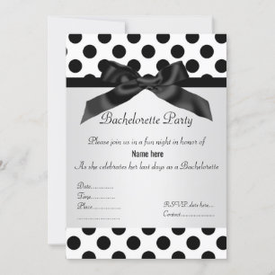 ELEGANT BLACK SPOT BACHELORETTE PARTY INVITATION