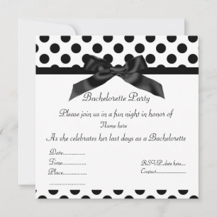 ELEGANT BLACK SPOT BACHELORETTE PARTY INVITATION
