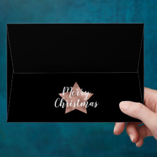 Elegant Black Star Christmas Envelope
