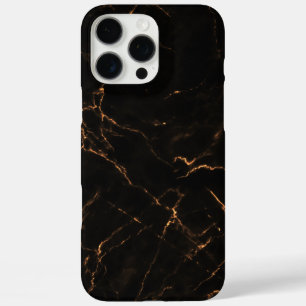 Elegant Black Stone Marble Pattern iPhone 16 Pro Max Case