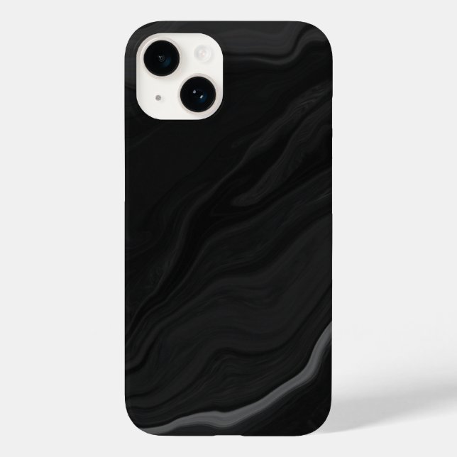 Elegant Black Stone Marble Pattern Case-Mate iPhone Case (Back)