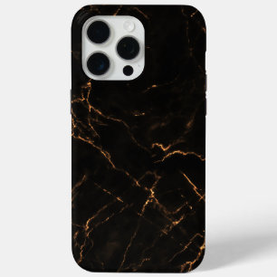 Elegant Black Stone Marble Pattern iPhone 15 Pro Max Case