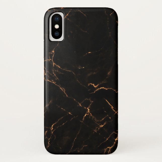 Elegant Black Stone Marble Pattern Case-Mate iPhone Case (Back)
