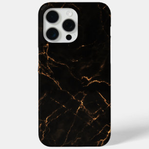 Elegant Black Stone Marble Pattern iPhone 15 Pro Max Case