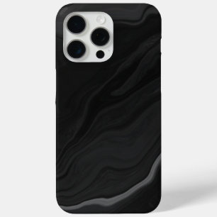Elegant Black Stone Marble Pattern iPhone 15 Pro Max Case