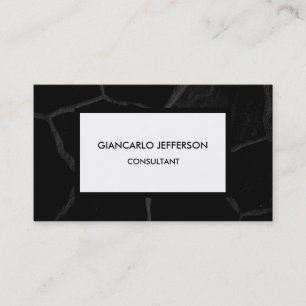 Elegant Black Stone Minimalist White Professional Business Card
