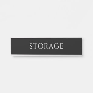 Elegant Black Storage Room Name Plate