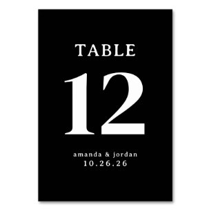 Elegant Black Table Number