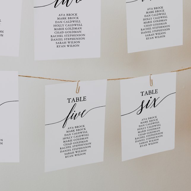Elegant Black Table Number 6 Seating Chart (Creator Uploaded)