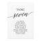 Elegant Black Table Number 7 Seating Chart