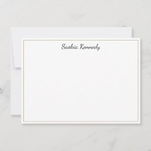 Elegant Black Text Light Brown Border Personalised Card