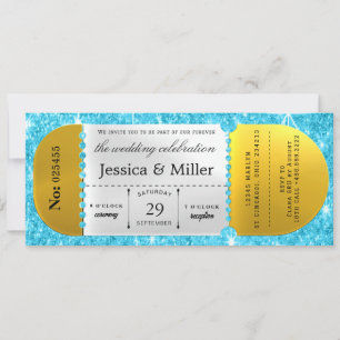 Elegant Black Ticket Wedding Invitation