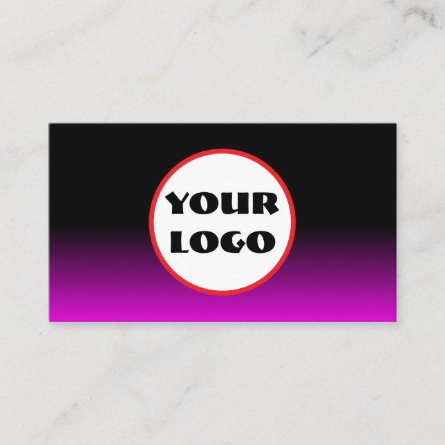 Elegant Black to Pink Gradient Business Card (Front)