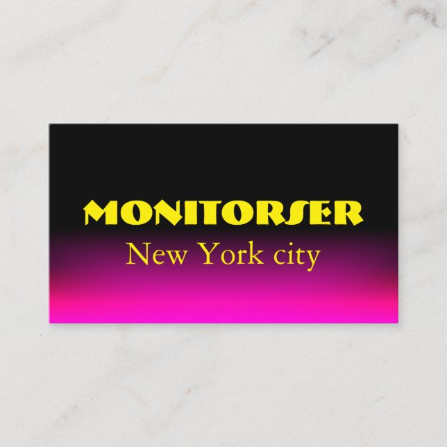 Elegant Black to Pink Gradient Business Card (Front)