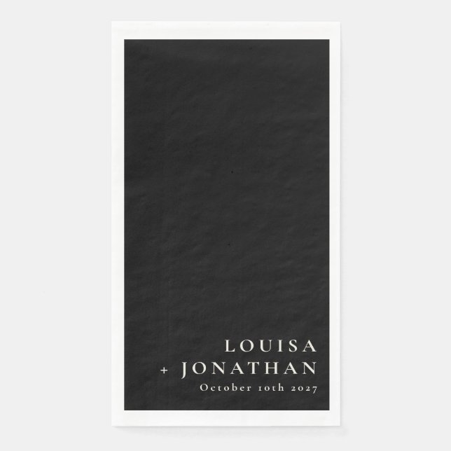 Elegant Black Trendy Minimalist Chic Custom Napkin (Front)