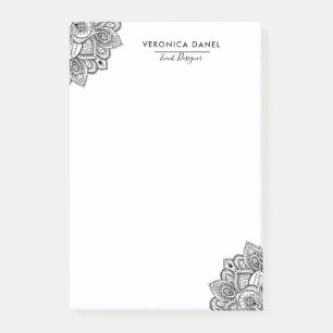 Elegant Black Tribal Mandala Lace Design Post-it Notes