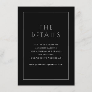 Elegant Black Typographic Details Enclosure Card