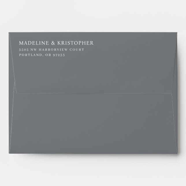 Elegant Black Typographic Envelope (Back (Top Flap))