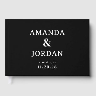Elegant Black Typographic Guest Book