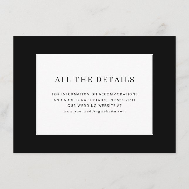 Elegant Black Typographic Minimalist Enclosure Card (Front)