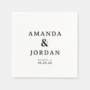 Elegant Black Typographic Napkin