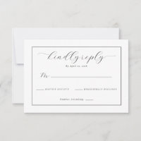 Elegant Black Typographic RSVP