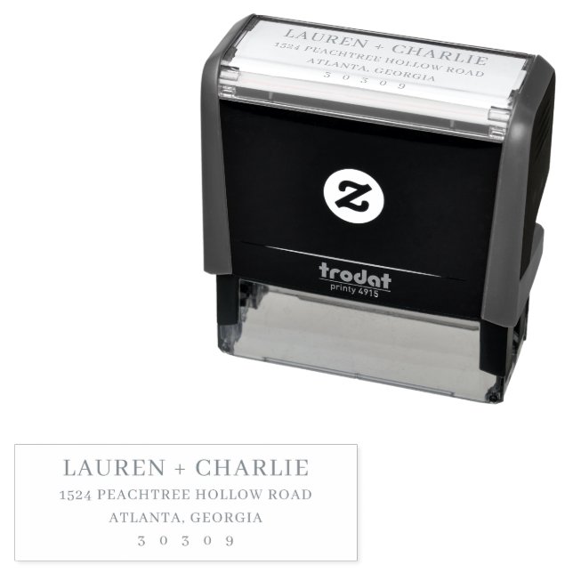 Elegant Black Typographic Self-inking Stamp (In Situ)