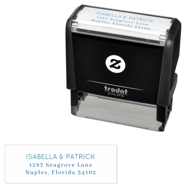 Elegant Black Typographic Self-inking Stamp (In Situ)