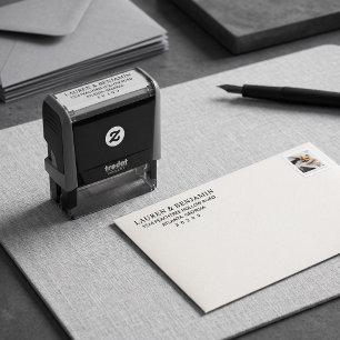 Elegant Black Typographic Self-inking Stamp