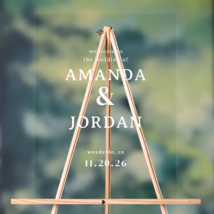 Elegant Black Typographic Wedding Sign