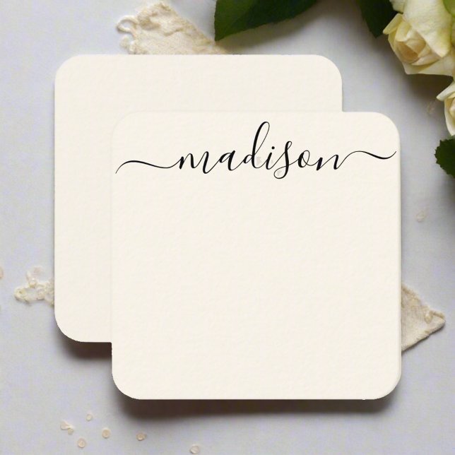 Elegant Black Typography Calligraphy Feminine Card (Creator Uploaded)