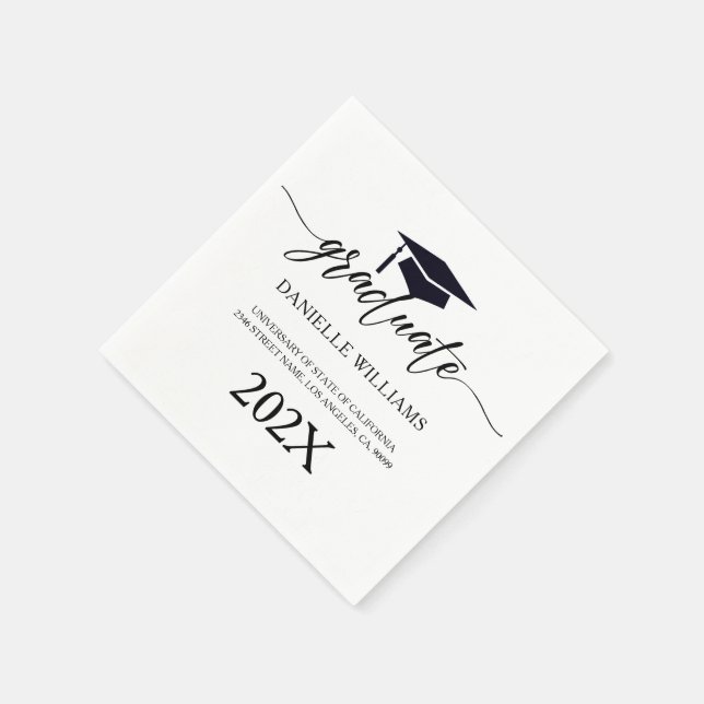 Elegant Black Typography On a White Background Napkin (Corner)