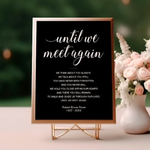 Elegant Black Until We Meet Again Funeral Poem Poster