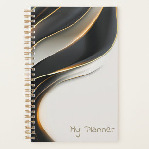 Elegant Black Vail Personalised Planner