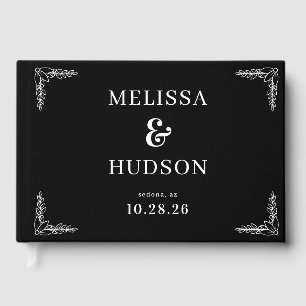 Elegant Black Vine Motions Guest Book