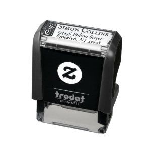 Elegant Black Vintage Monogram Return Address Self-inking Stamp