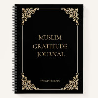 Elegant Black Vintage Muslim Gratitude Journal