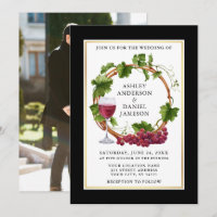 Elegant Black Watercolor Grapes Wreath Photo