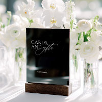 Elegant Black Wedding Cards & Gifts Acrylic Sign