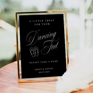 Elegant Black Wedding Dancing Feet Poster