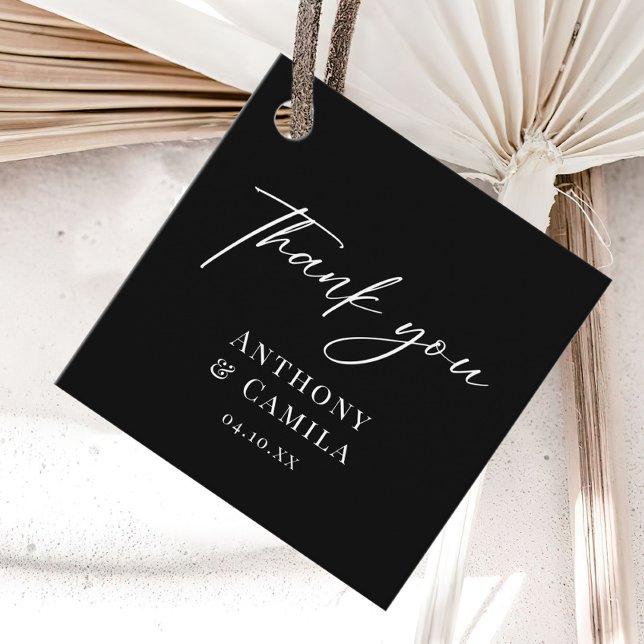 Elegant Black Wedding Favour Tags (Creator Uploaded)