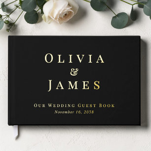 Elegant Black Wedding Guest Book