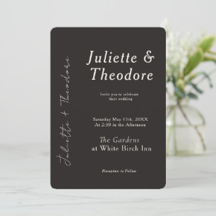 Elegant Black Wedding Invitation