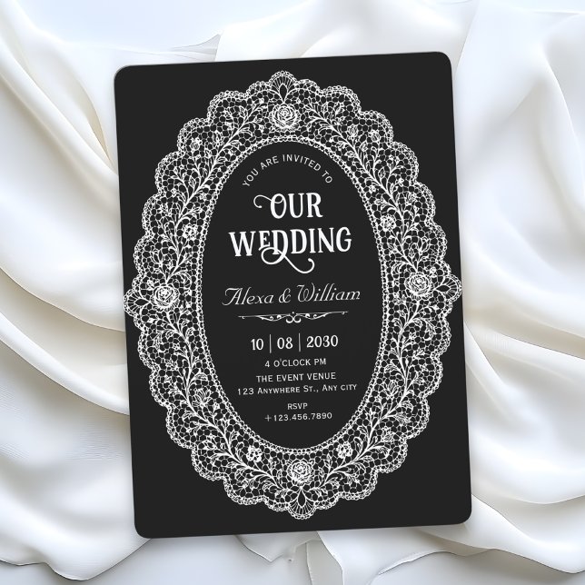 Elegant black wedding invitation (Creator Uploaded)