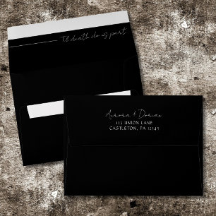 Elegant Black Wedding Invitation Envelope
