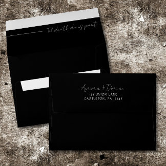 Elegant Black Wedding Invitation Envelope